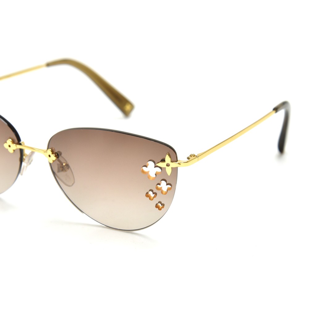 Louis Vuitton Z1995U LV Pearl Cat Eye Sunglasses , Gold, One Size