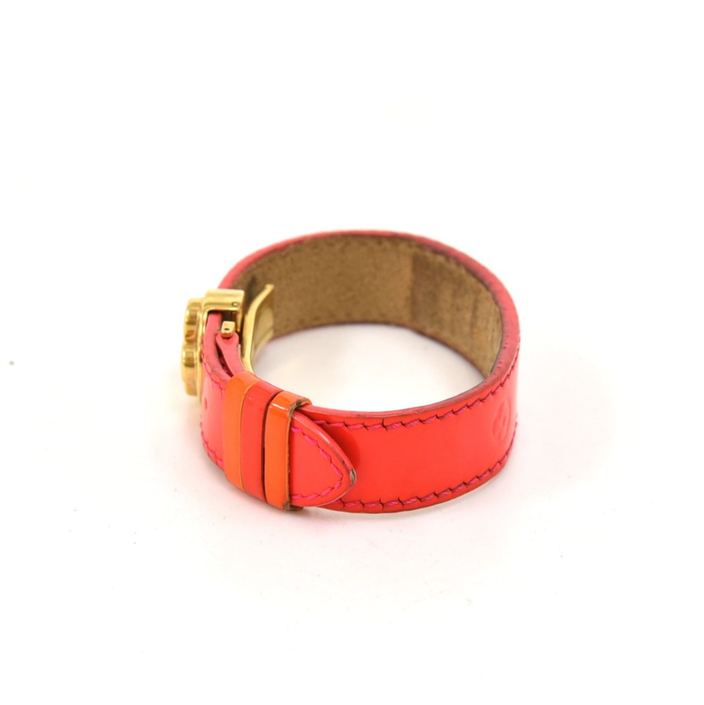 Leather bracelet Louis Vuitton Orange in Leather - 33548256