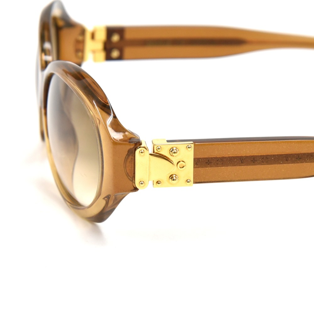 Louis Vuitton - Havana Oval Amber Brown & Gold Tone Glitter - Catawiki