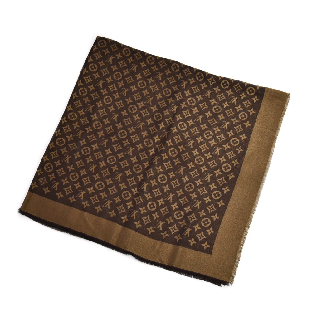 Louis Vuitton Logomania Shine Brown Monogram Scarf in 2023