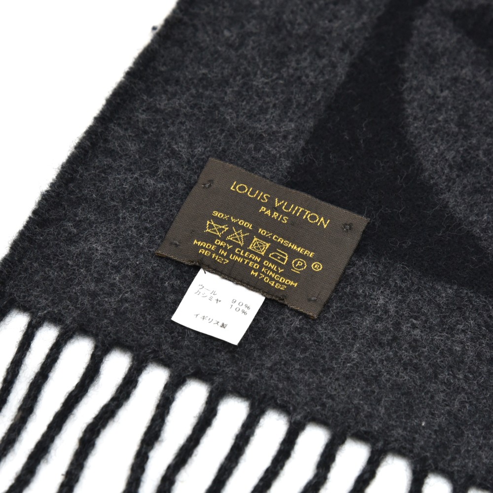 Louis Vuitton Cardiff Scarf Black Wool