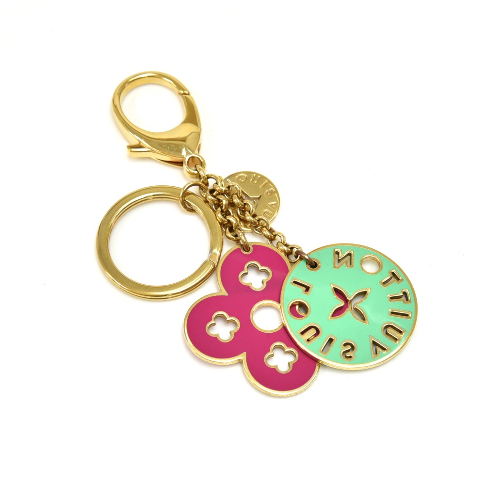 3. Louis Vuitton Pink Fleur de Lys Bag Charm and Key Chain