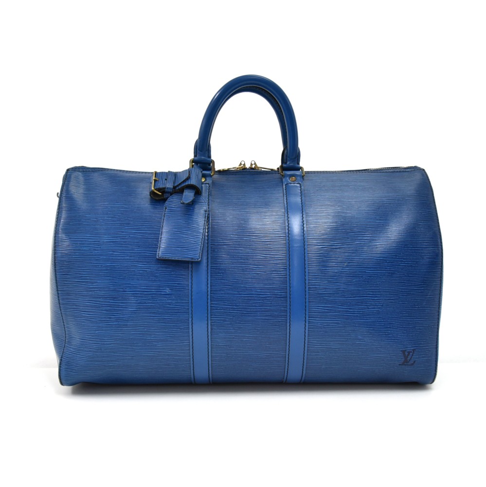 Louis Vuitton Vintage Louis Vuitton Keepall 45 Blue Epi Leather ...