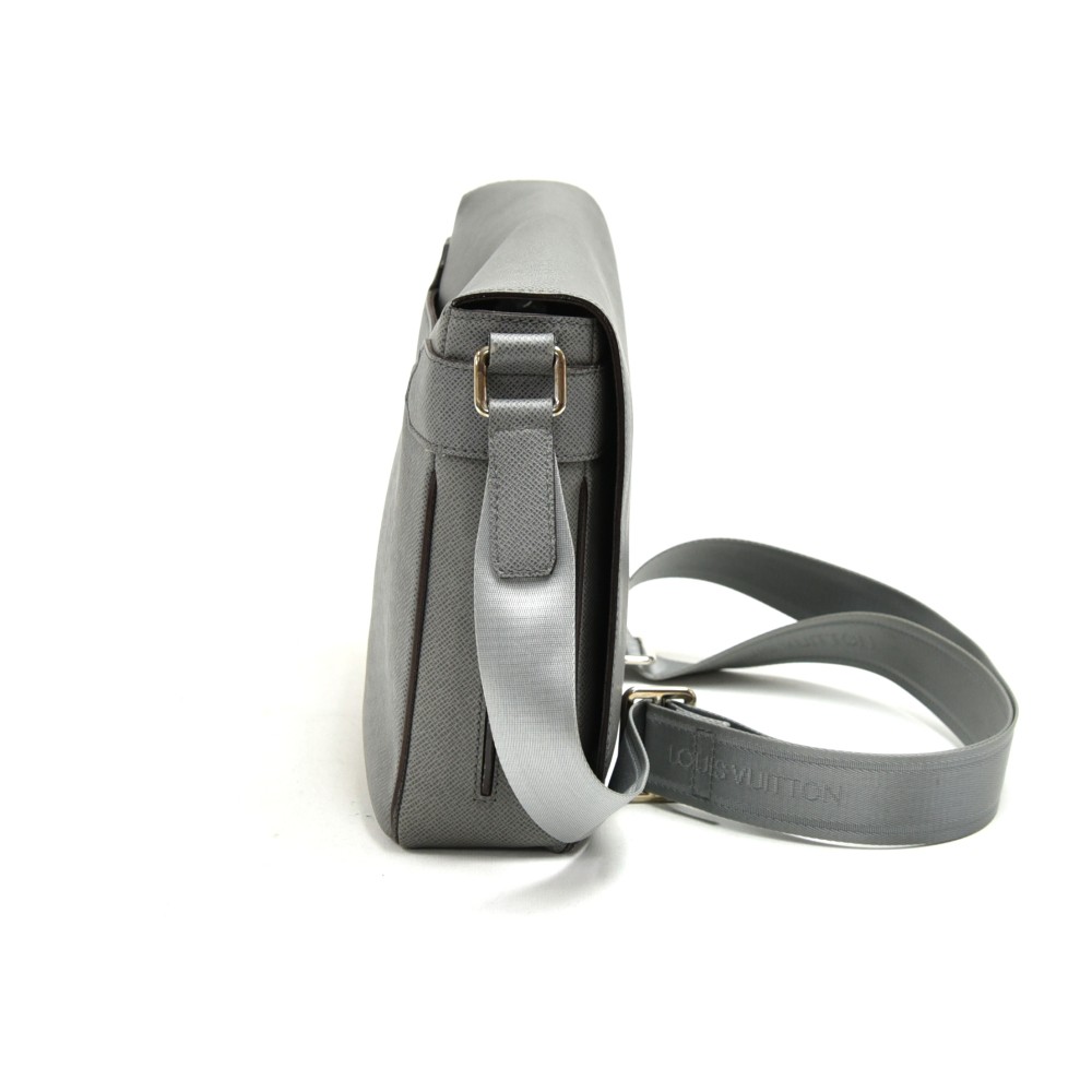 Louis Vuitton Louis Vuitton Roman PM Grey Taiga Leather Messenger Bag