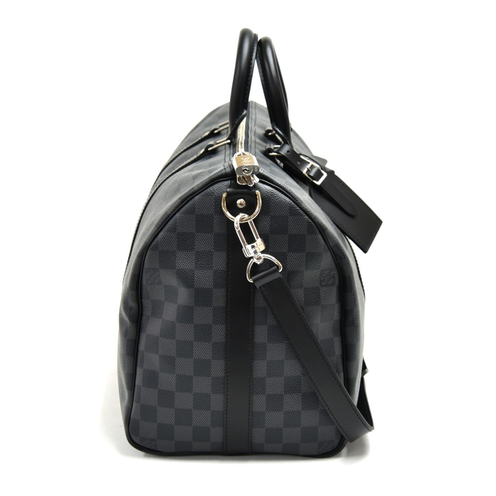 Louis Vuitton Keepall 45 Bandouliere Damier Graphite Travel Bag Black