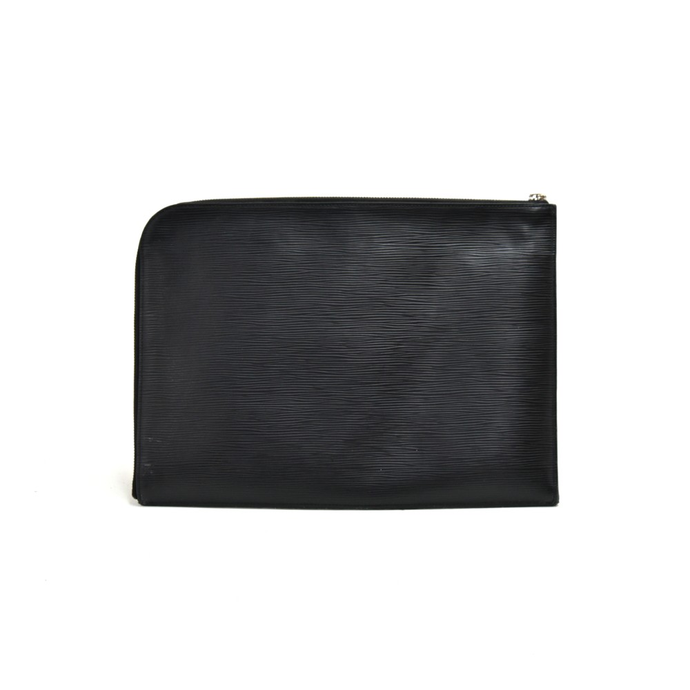 Louis Vuitton Pochette Trapeze Clutch Black Epi Leather Bag France Rare