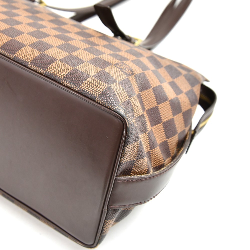 Louis Vuitton Chelsea model bag Ebony Leather Cloth ref.150374