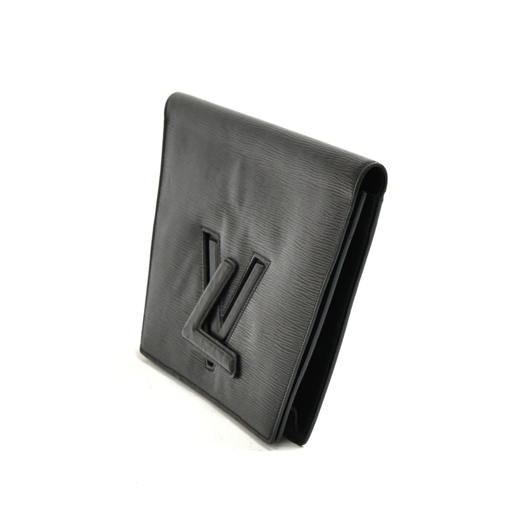 Louis Vuitton Pochette Trapeze Clutch Black Epi Leather Bag France Rare