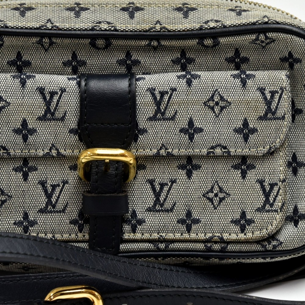 Louis Vuitton Navy x Grey Monogram Mini Lin Juliette MM Crossbody 819lv73