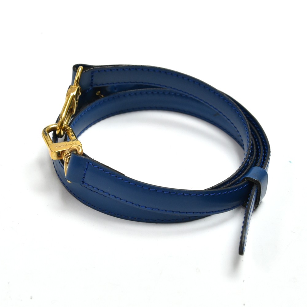Authentic LOUIS VUITTON Adjustable Shoulder Strap 16mm Epi Blue Leather  #1020577