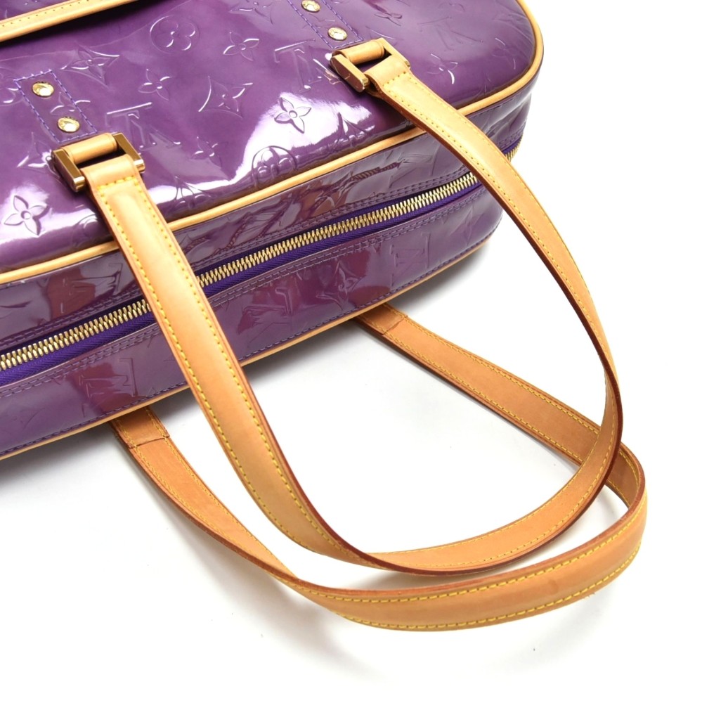 Louis Vuitton - Authenticated Sutton Handbag - Patent Leather Purple Plain for Women, Very Good Condition