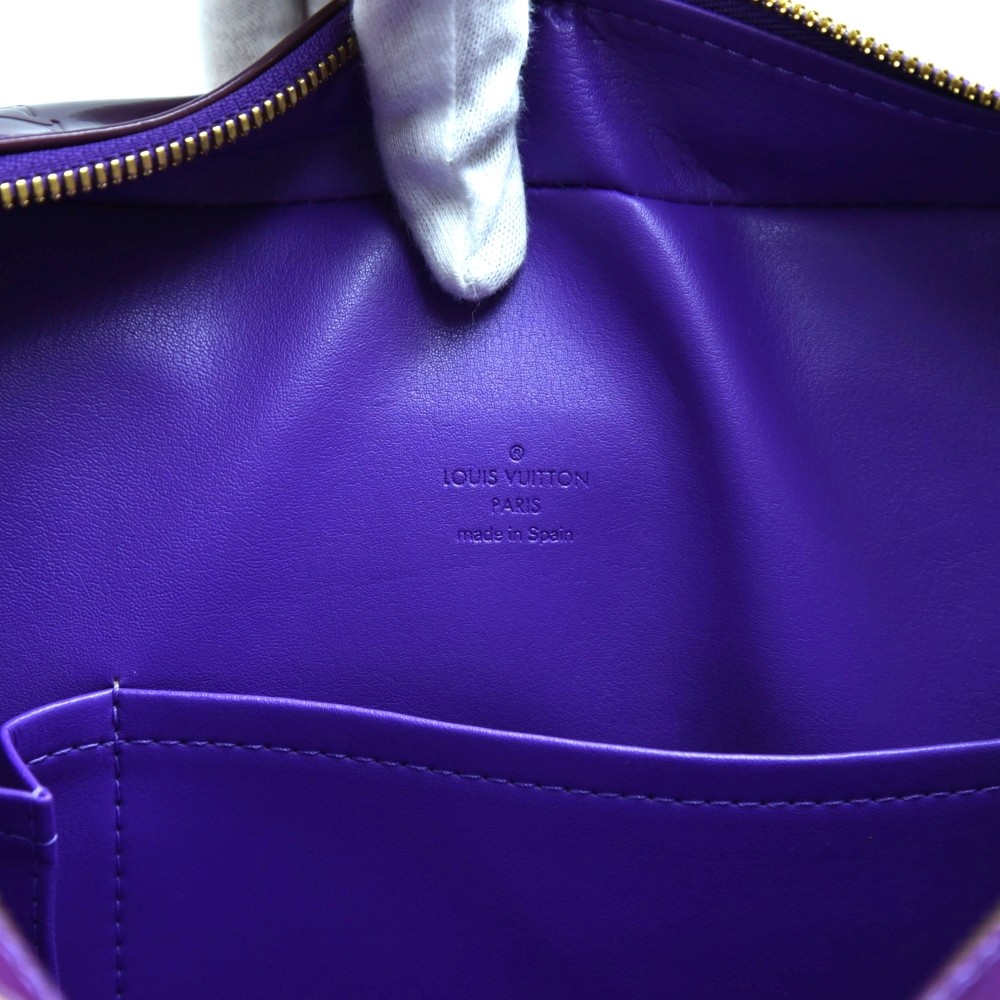 LOUIS VUITTON Purple Monogram Vernis Sutton Double Handle Shoulder Bag at  1stDibs