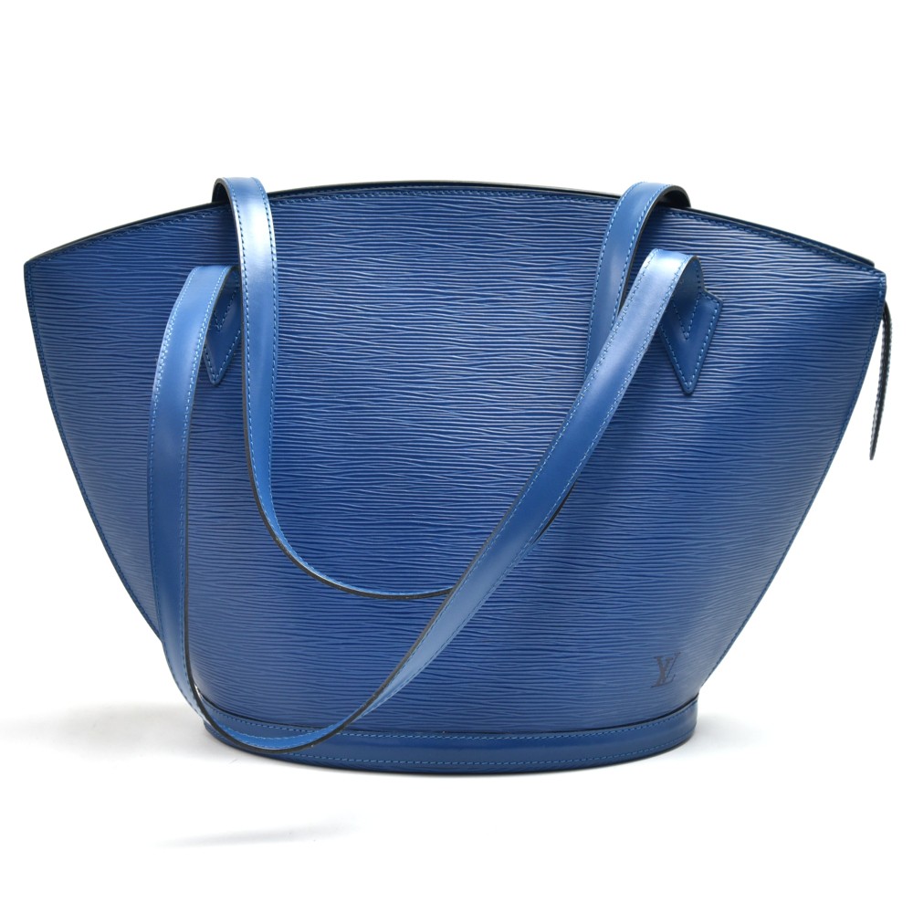 Saint sulpice leather handbag Louis Vuitton Blue in Leather - 27576639