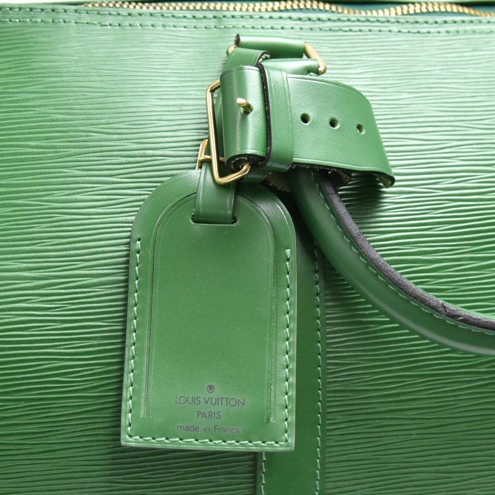 Pre-owned Louis Vuitton Borneo Green Epi Keepall 45