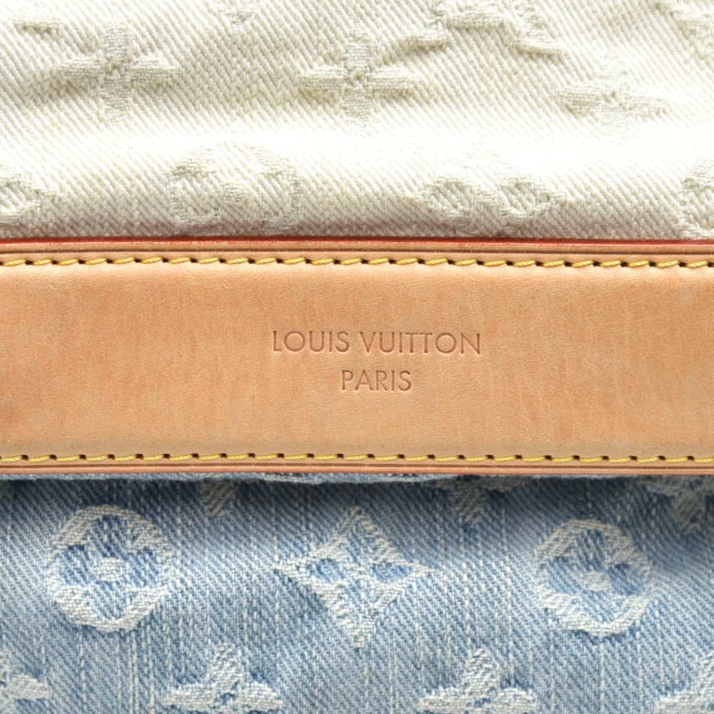LOUIS VUITTON Monogram Denim Sunshine Shoulder Bag Blue M93182 LV