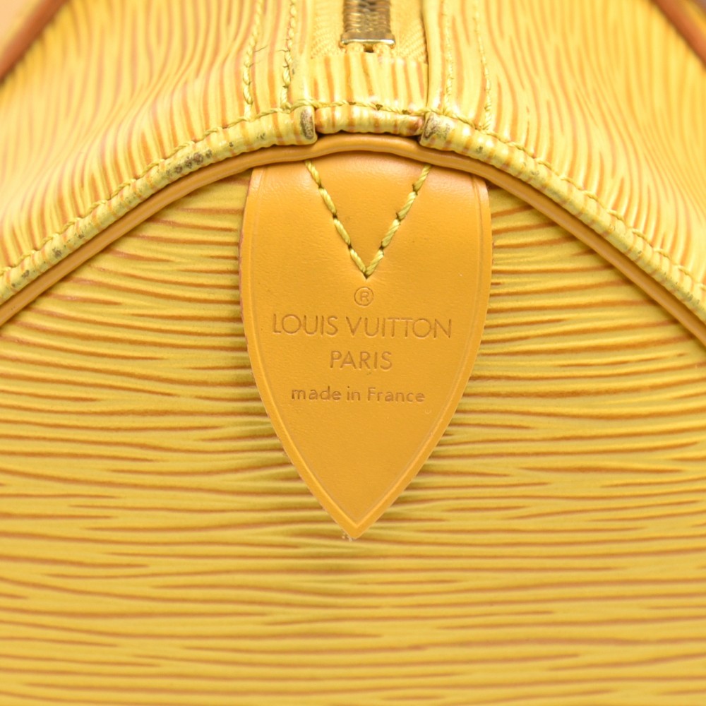 Louis Vuitton Tassil Yellow Epi Leather Speedy 25 Bag For Sale at