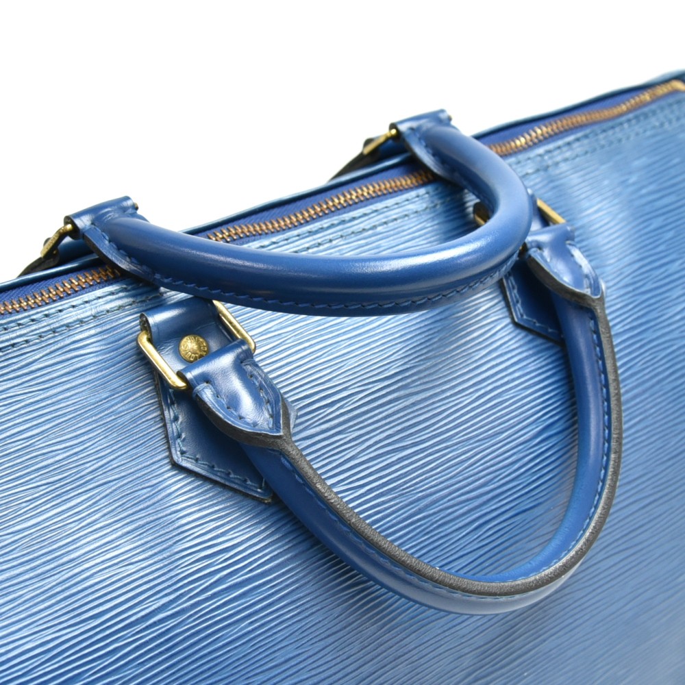 At Auction: Louis Vuitton Vintage Blue Epi Leather Speedy 35