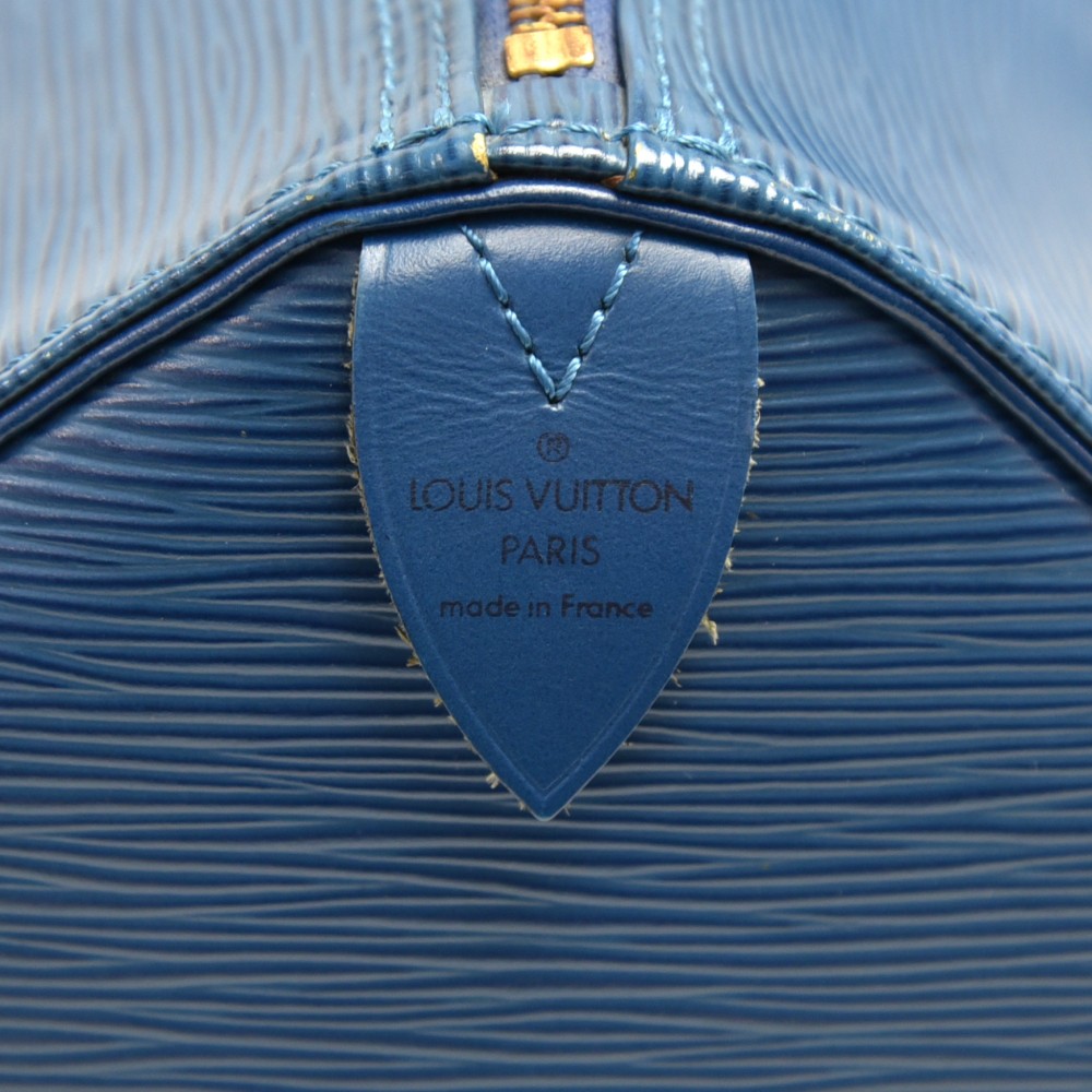 Louis Vuitton Blue Epi Leather Speedy 35 Gold Hardware, 2012