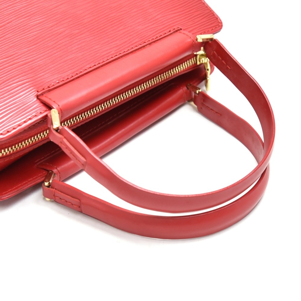 Louis Vuitton Authentic Epi Leather Red Segur PM Hand Bag Purse Auth LV