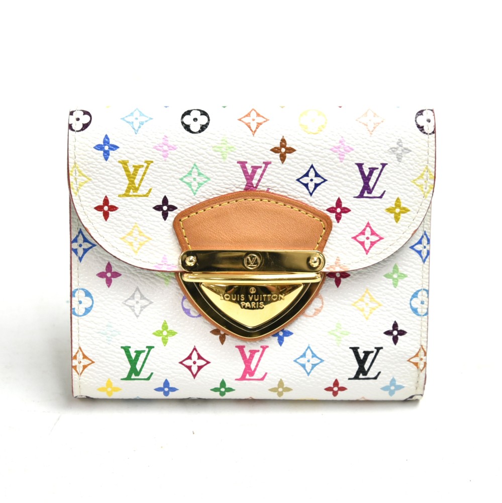Louis Vuitton Monogram Multicolor Business Card Holder Coin Case White
