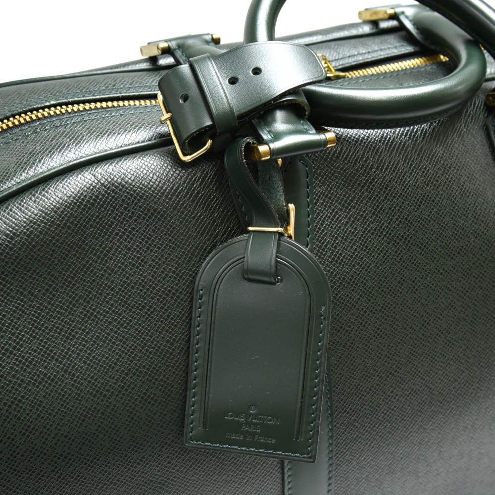 Louis Vuitton Rare Dark Green Leather Strap Taiga or Epi or Monogram 863116