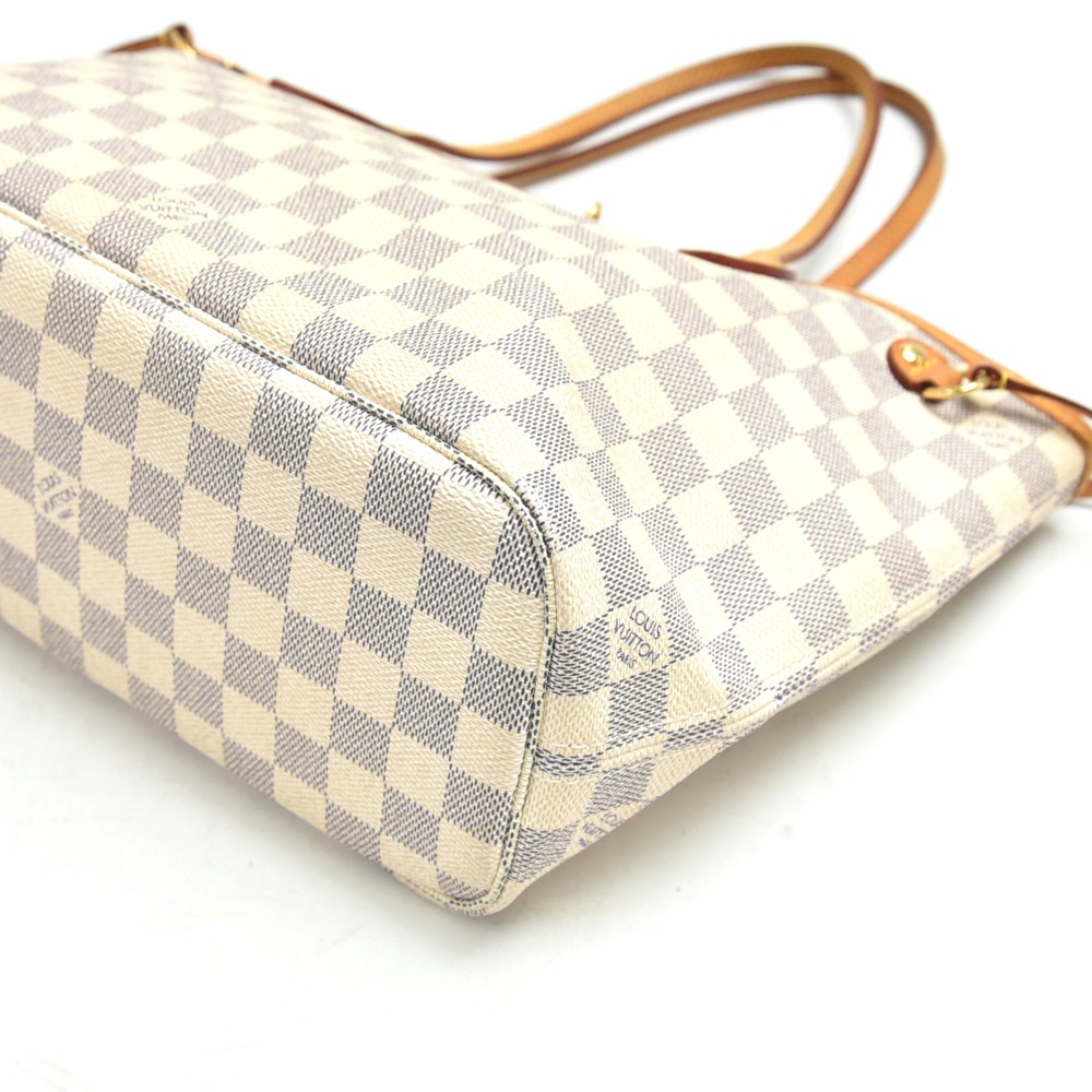 Louis Vuitton Damier Azur Neverfull PM Tote Bag white used from