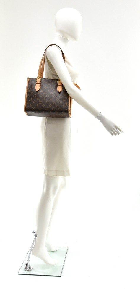Popincourt cloth handbag Louis Vuitton Brown in Cloth - 34679395