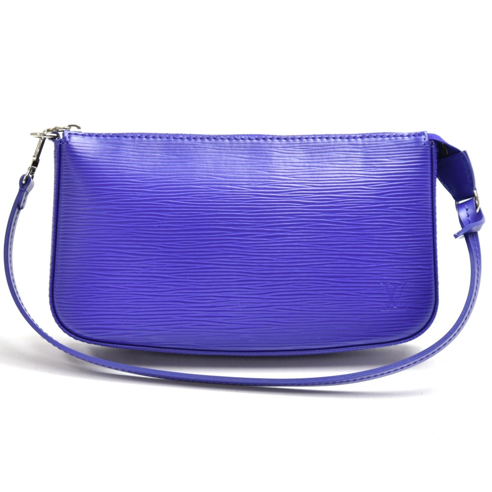 Pochette accessoire leather handbag Louis Vuitton Purple in Leather -  24566781