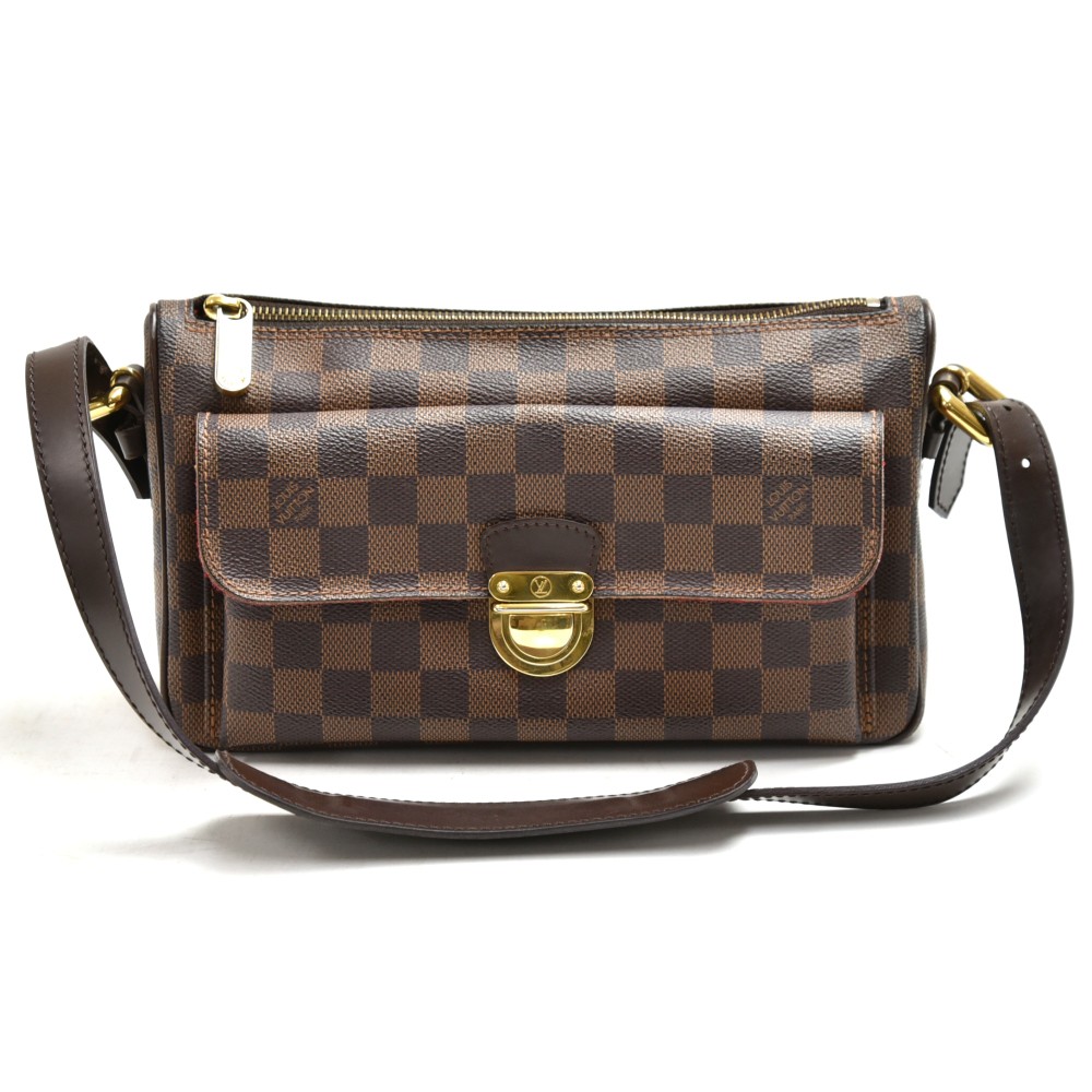 Authenticated Louis Vuitton Damier Ebene Portobello GM Brown Canvas  Shoulder Bag