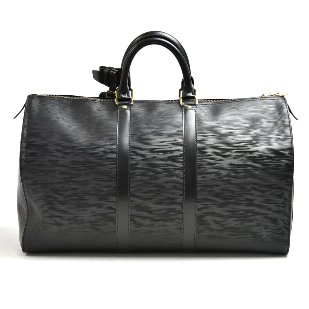 The very Chic Louis Vuitton Keepall 45 Travel bag in black epi leather, GHW  at 1stDibs