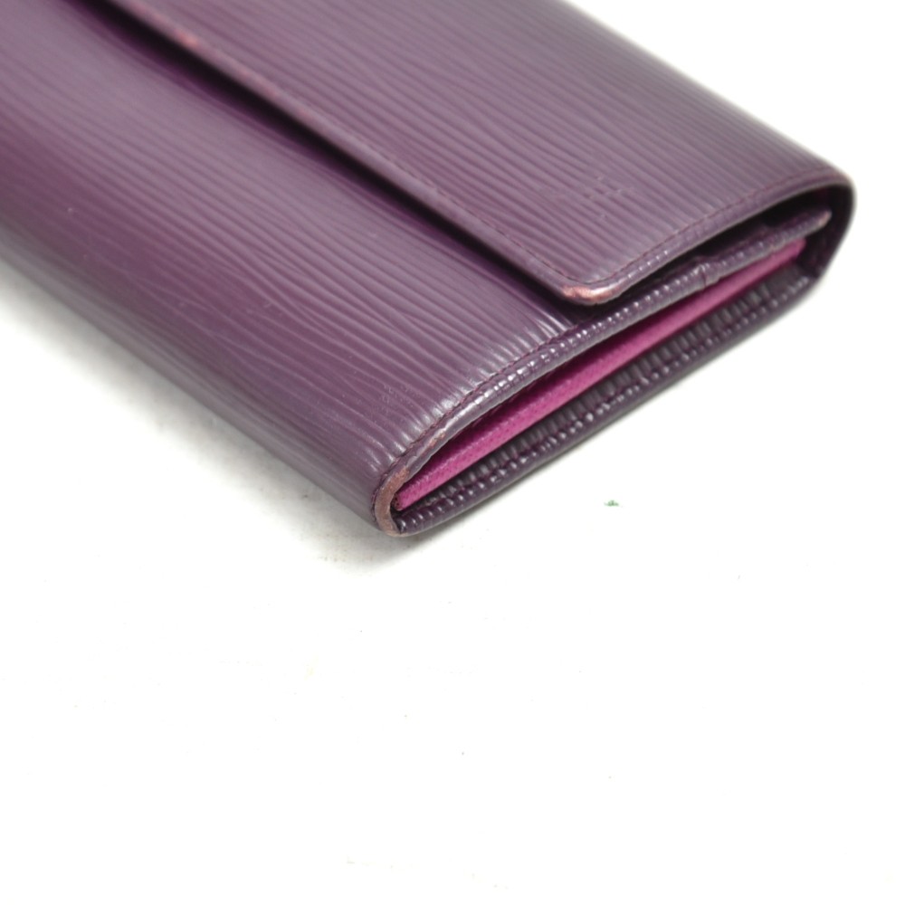 Louis Vuitton EPI Leather Elastique Wallet Grey/Lavender
