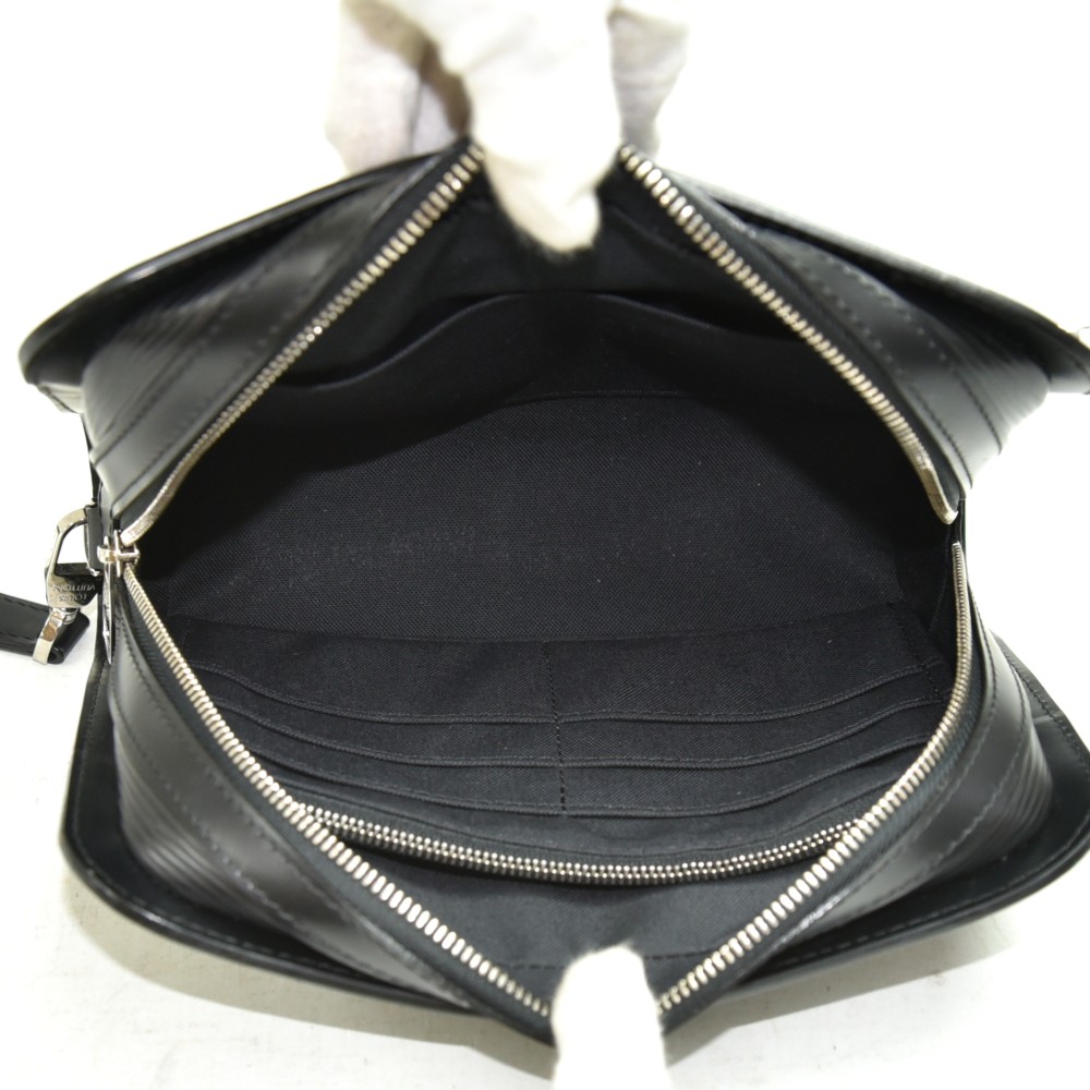 LOUIS VUITTON Authentic Women's Clutch Bag Emplant Pochette Melanie  Black Zipper