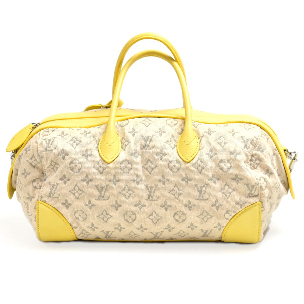 Louis Vuitton Yellow Monogram Denim Speedy Squat MM Speedy Shoulder Bag  Louis Vuitton