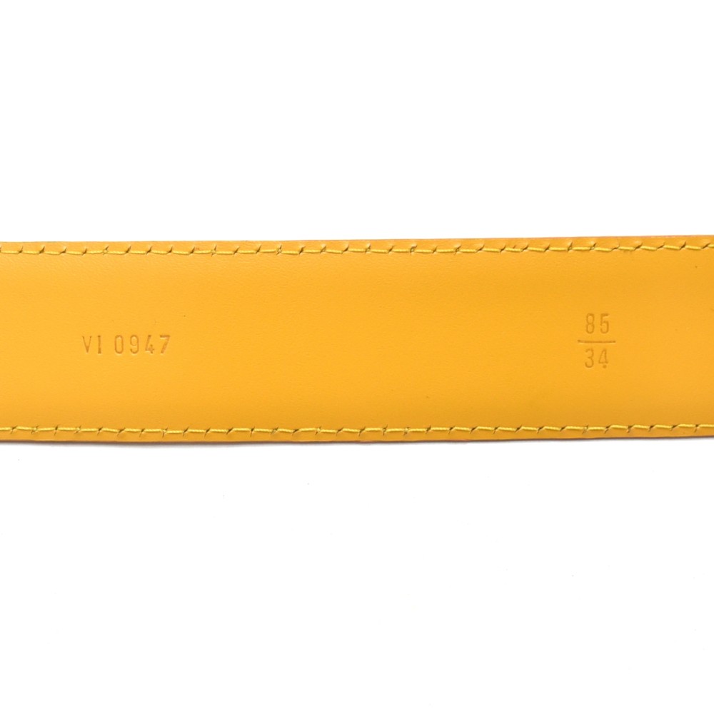 Louis Vuitton Black Epi Leather Ceinture Belt White gold Metal ref.315935 -  Joli Closet