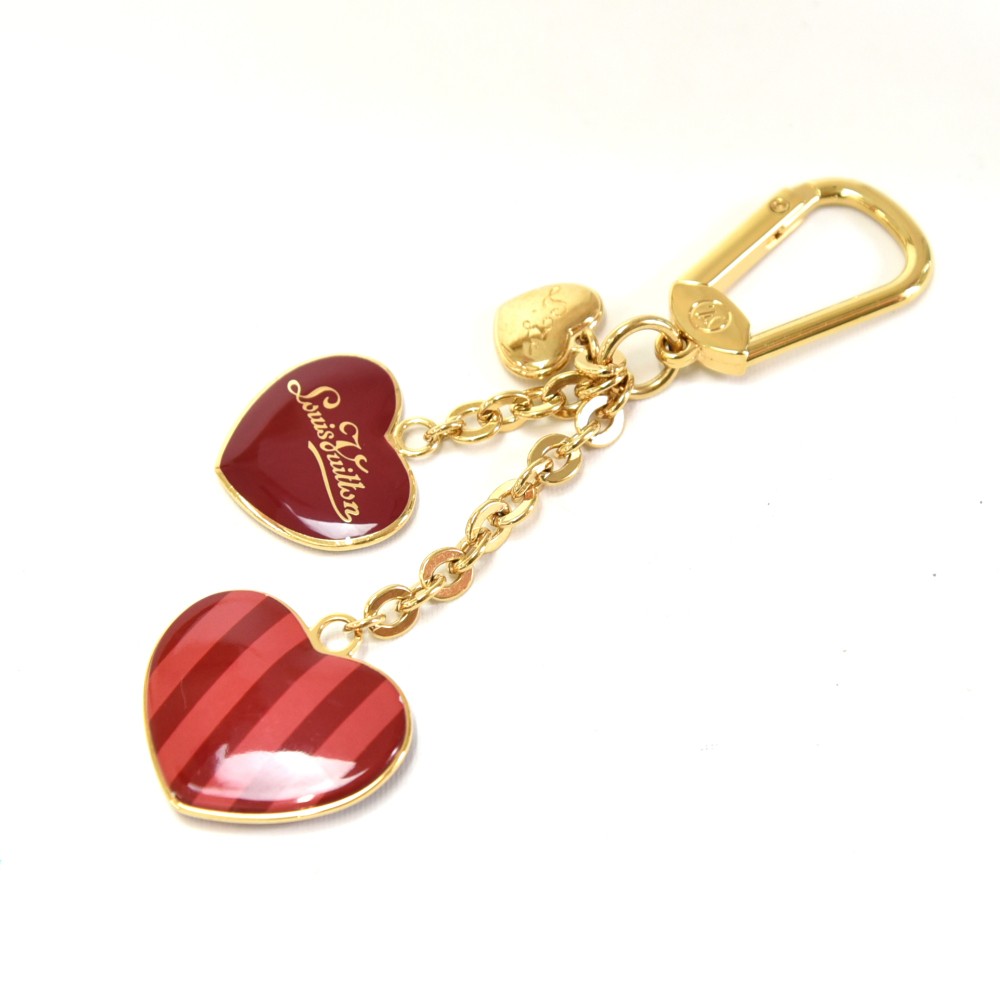 Heart shaped Keychain upcycled from authentic Louis Vuitton luggage