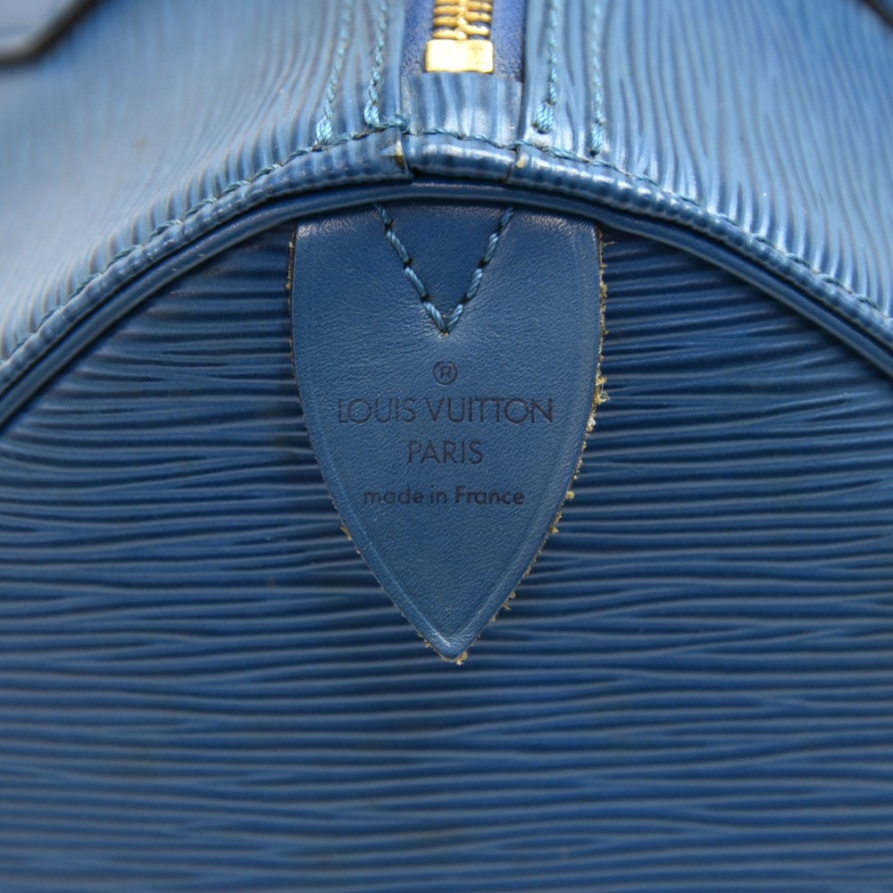 Blue Louis Vuitton Epi Speedy 30 Boston Bag – Designer Revival