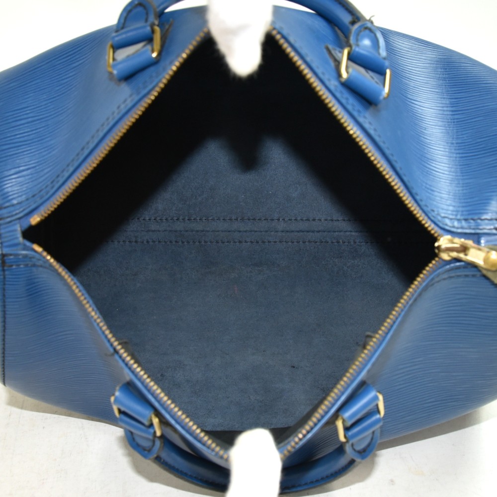 Louis Vuitton Speedy 30 Blue Leather Handbag (Pre-Owned)