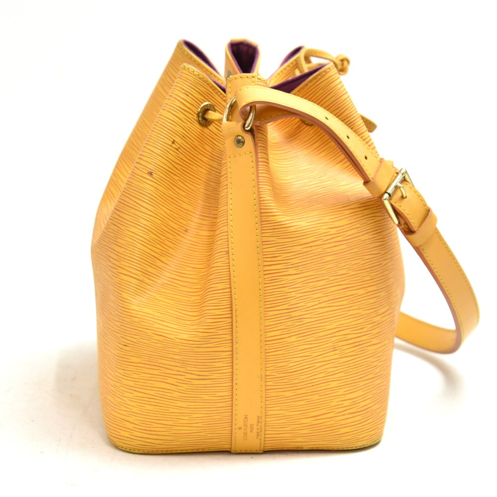 LOUIS VUITTON LV Petit Noe Used Shoulder Bag Yellow Epi M44109 Vintage  #AG231 S