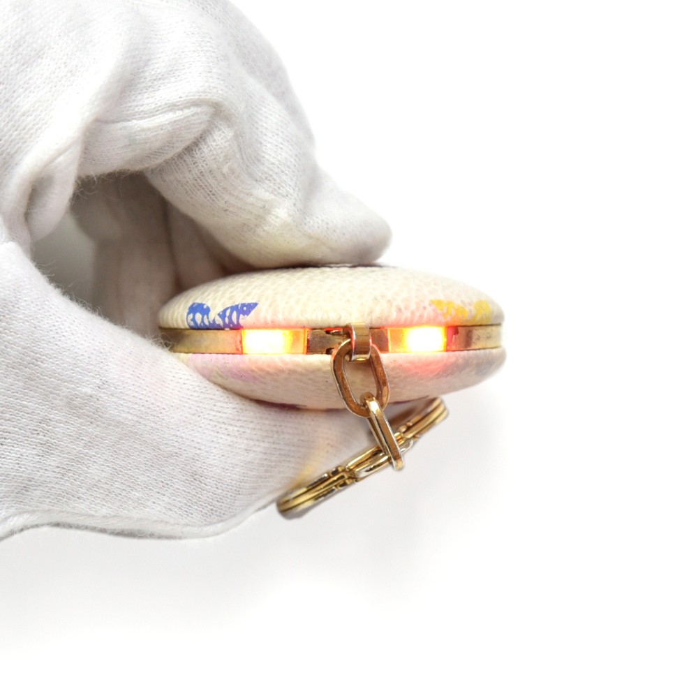 Louis Vuitton Monogram Astropill Key Ring Keychain Light White