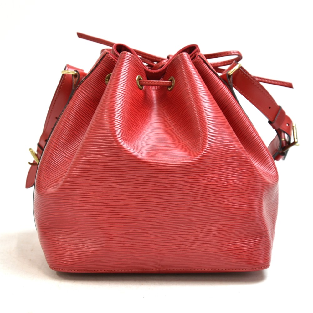 Louis Vuitton, Bags, Louis Vuitton Petit Noe Red Epi Leather Bucket Bag