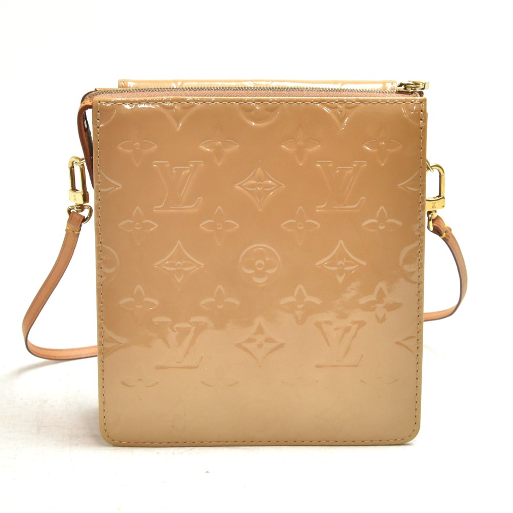 Louis Vuitton - Authenticated Mott Handbag - Patent Leather Beige Plain for Women, Good Condition