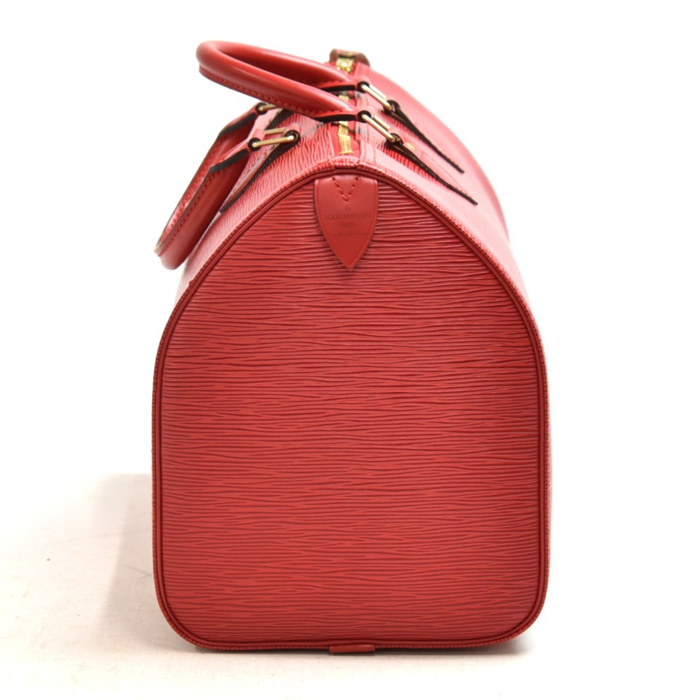 Louis Vuitton Womens Vintage Speedy 30 Bag Red Epi Leather – Luxe