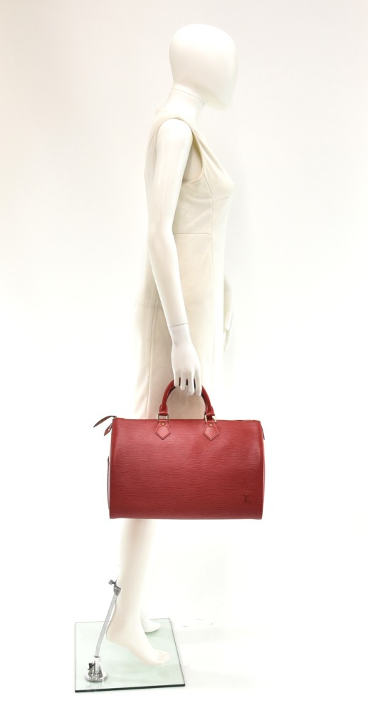 Louis Vuitton Speedy 35 epi Red Leather ref.86909 - Joli Closet
