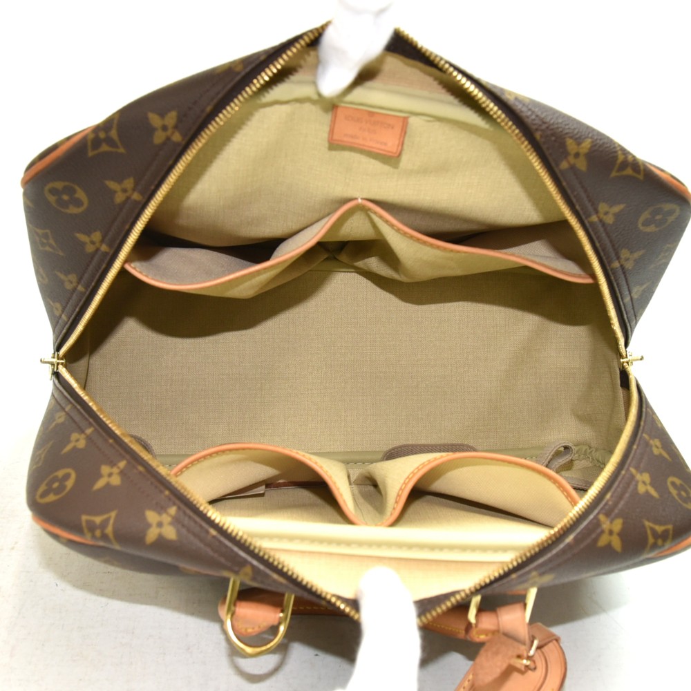 LOUIS VUITTON LV Deauville Used Handbag Monogram Brown M47270 Vintage  #AG900 S