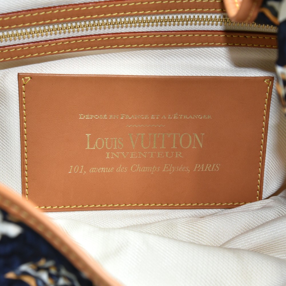 LOUIS VUITTON Nylon Monogram Cruise Bulles MM Navy 1277327