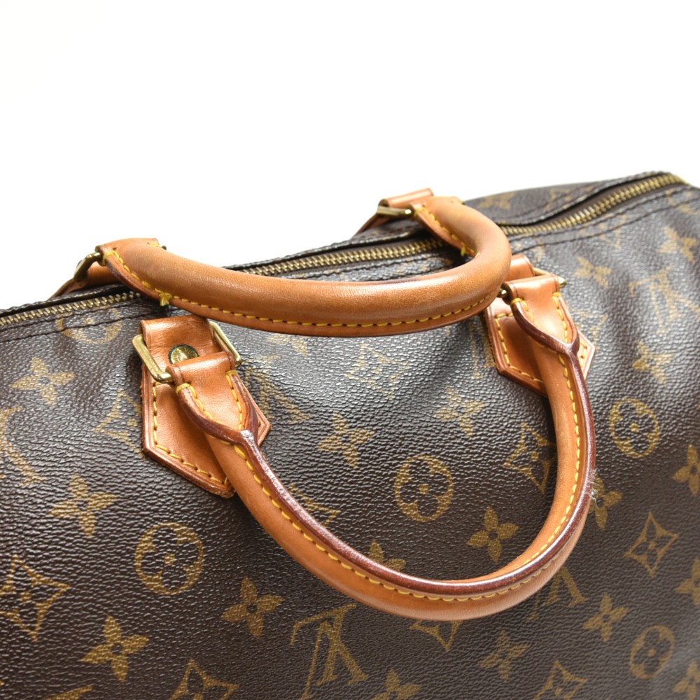 Customized Louis Vuitton Speedy 35 Marilyn handbag in brown canvas, GHW  For Sale at 1stDibs
