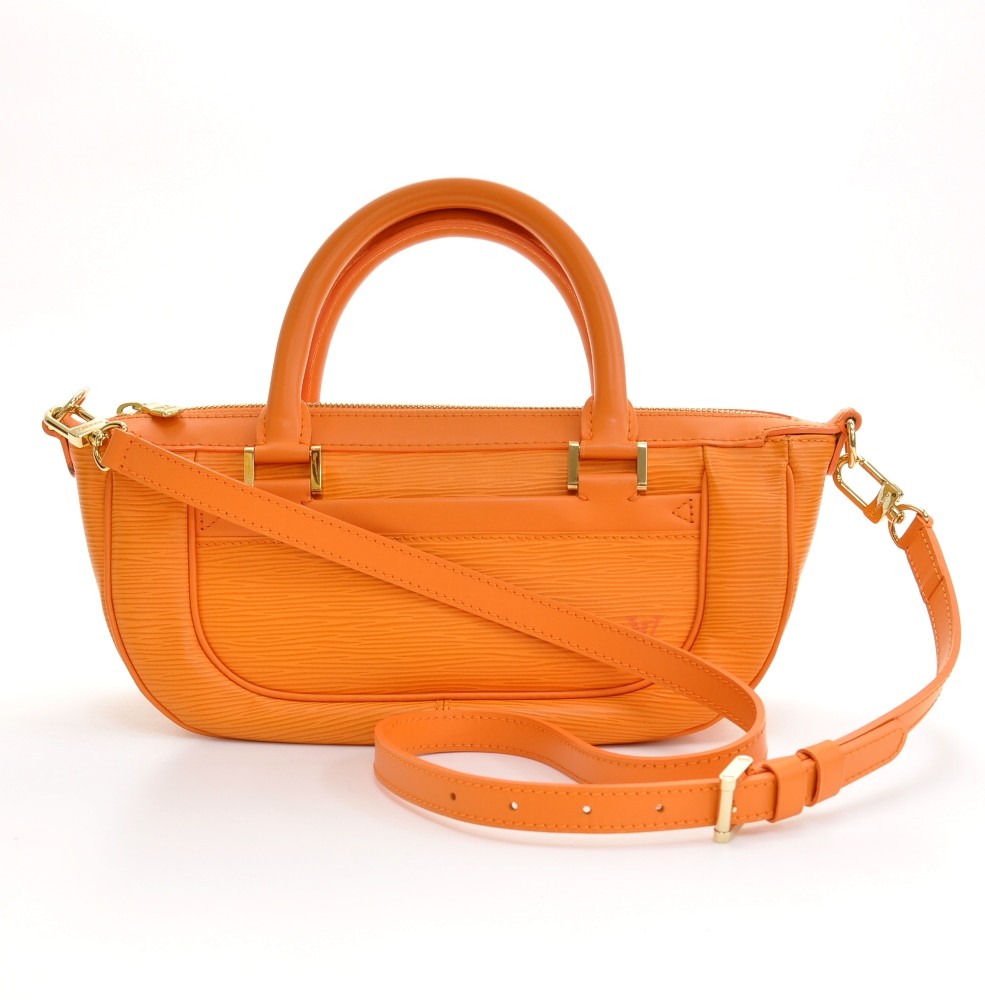 LV SS2020 Pont 9 leather shoulder bag in orange color