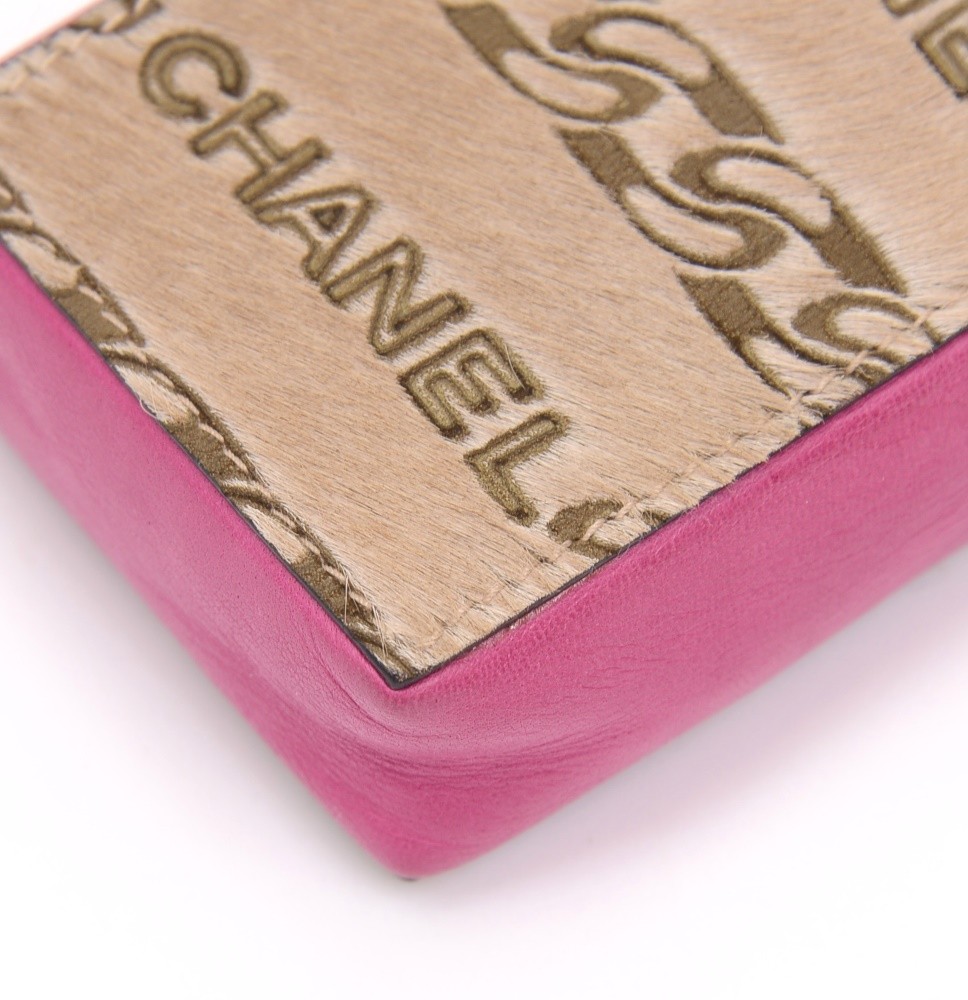 Chanel Chanel Pink Leather Cigarette Case Shoulder Chain