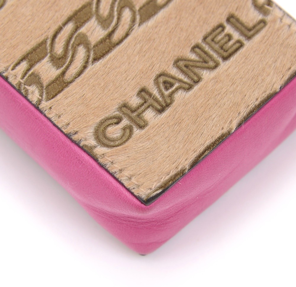 Chanel Chanel Pink Leather Cigarette Case Shoulder Chain