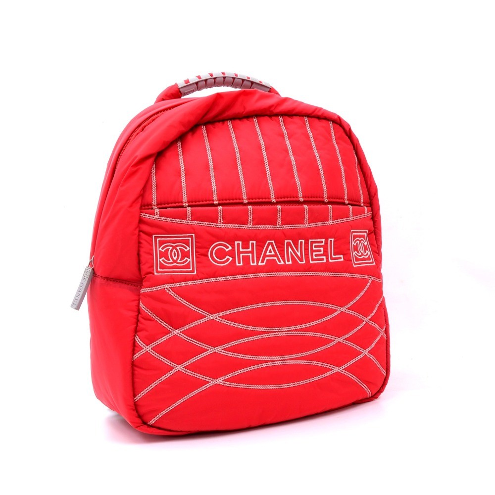 Chanel Chanel Sports Line Red Nylon Backpack Bag